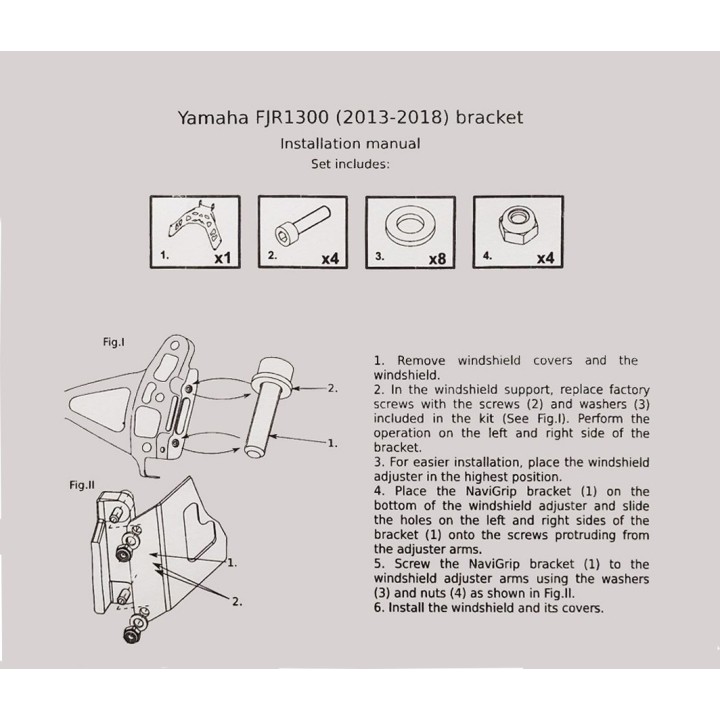 Μπαράκι στήριξης smartphone / GPS για Yamaha FJR 1300 2013-2024