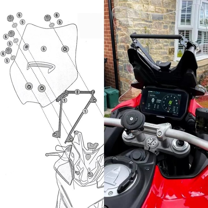 Μπαράκι στήριξης smartphone / GPS για Ducati Multistrada V4 2021-2023