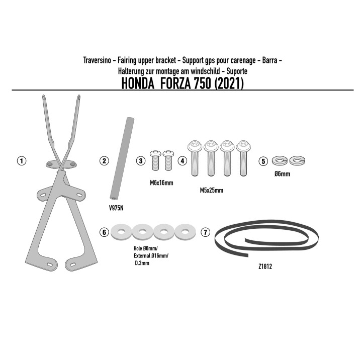 Μπαράκι στήριξης smartphone / GPS για Honda Forza 750 2021-2024