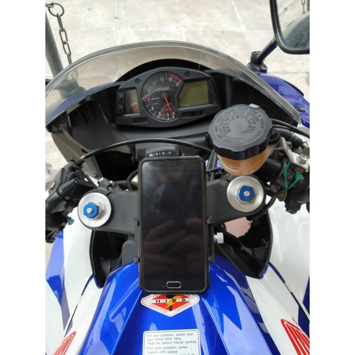 Universal fork stem yoke smartphone bracket for 13mm hole